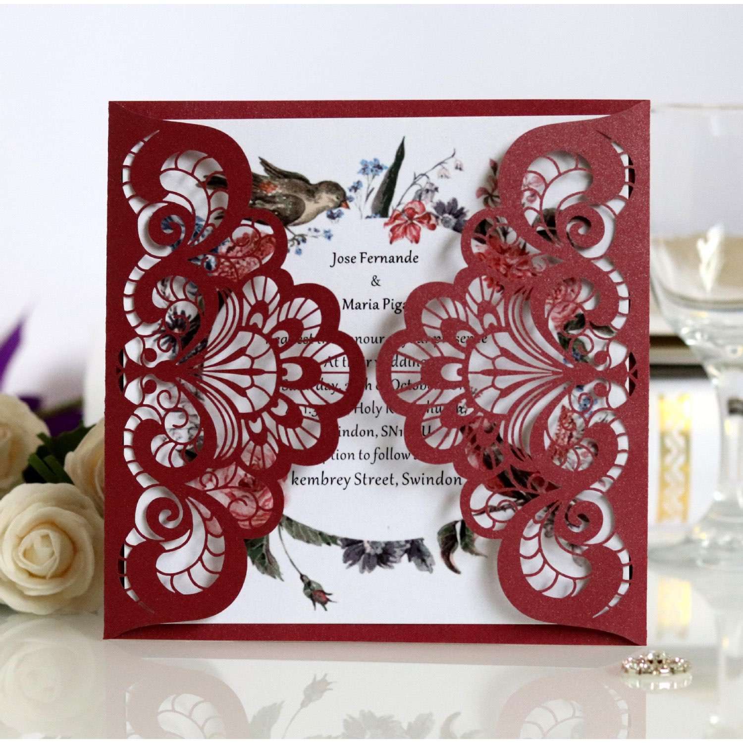 Laser Wedding Card 2020 Invitation Card Lace Annual Meeting Invitation 